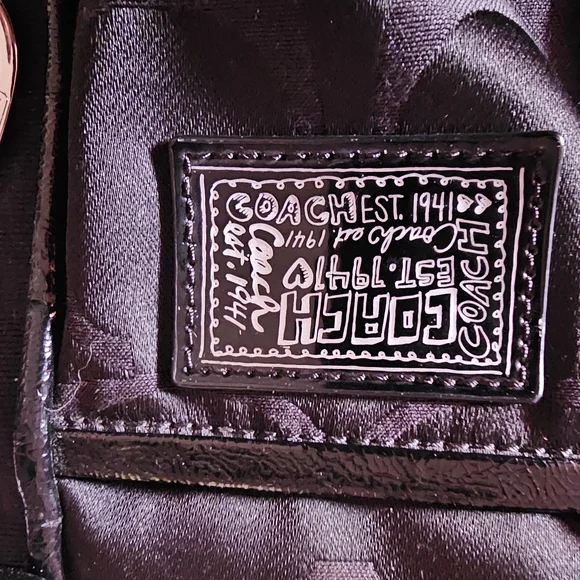 Coach Black Shoulder Bag with Heart Charms - Picture 4 of 9